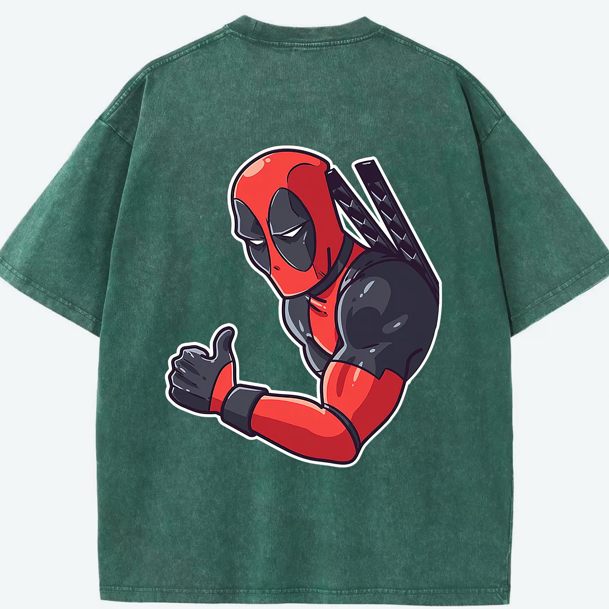 （画像用） Deadpool デッドプール 綿100% ヴィンテージ風 半袖Tシャツ（背面プリント）